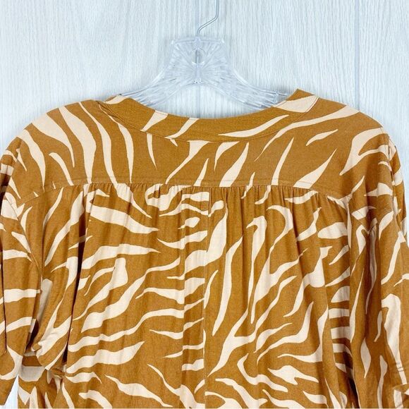 Anthropologie | Maeve | Windham Orange Animal Print Blouse Size Small - Picture 4 of 9